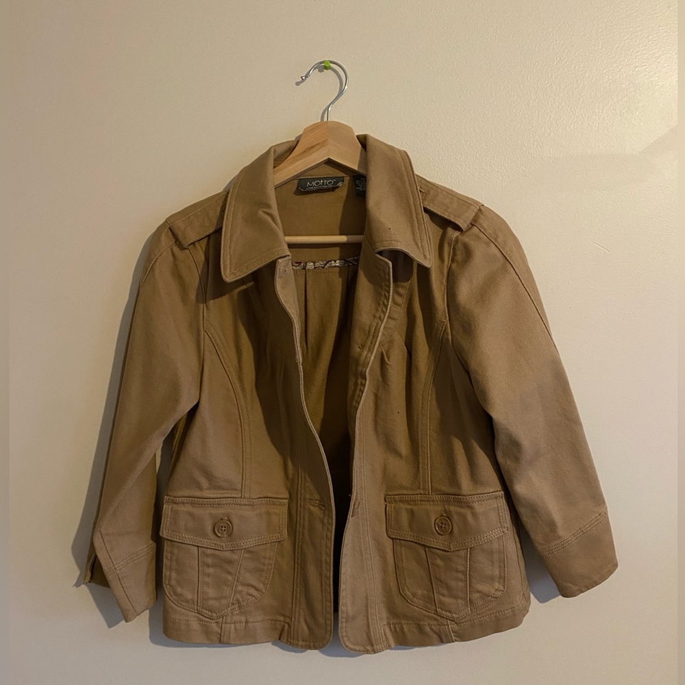 thrifted vintage beige coat